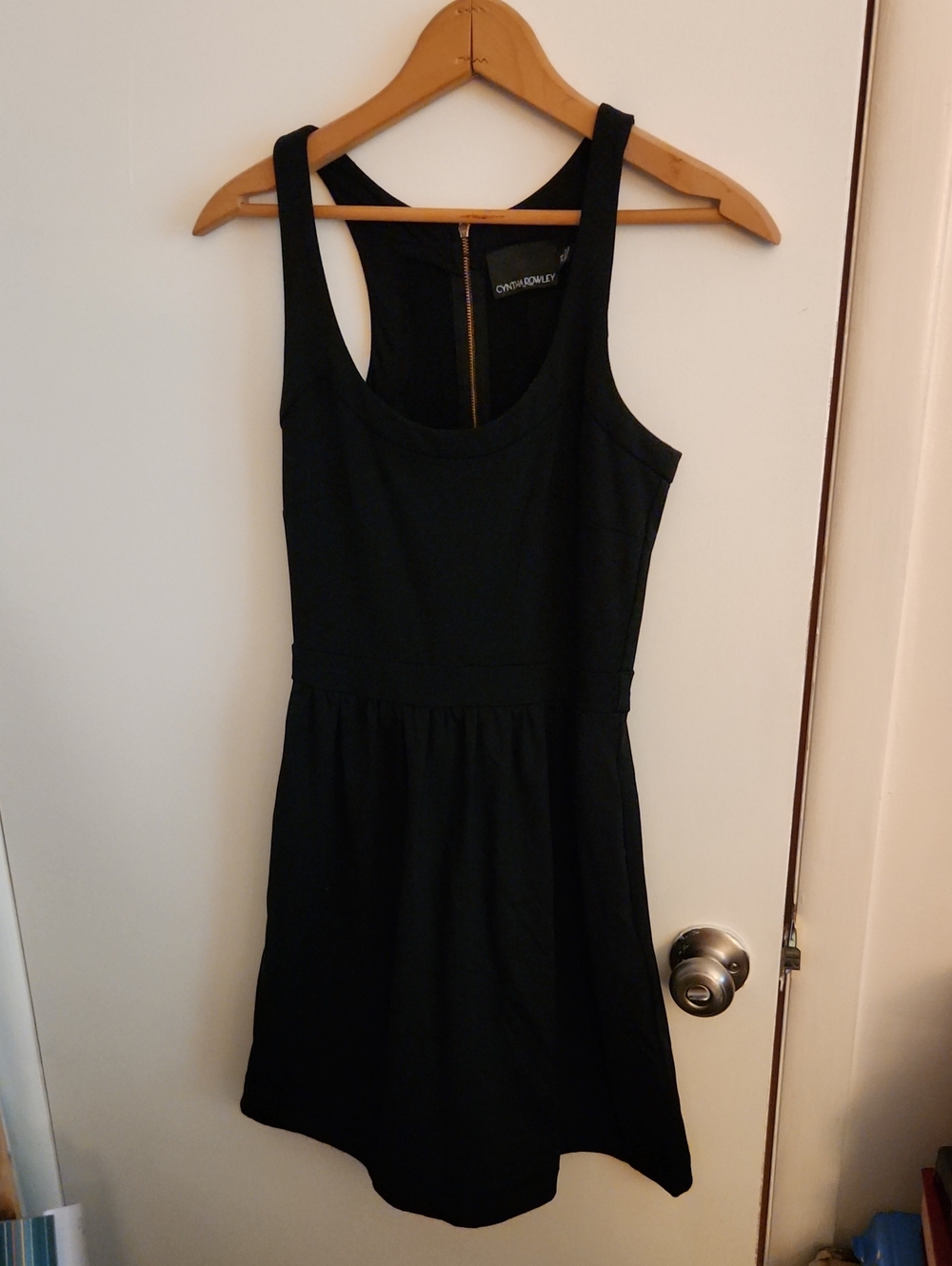 Cynthia Rowley Black Racerback Skater Dress with Back Zip XS